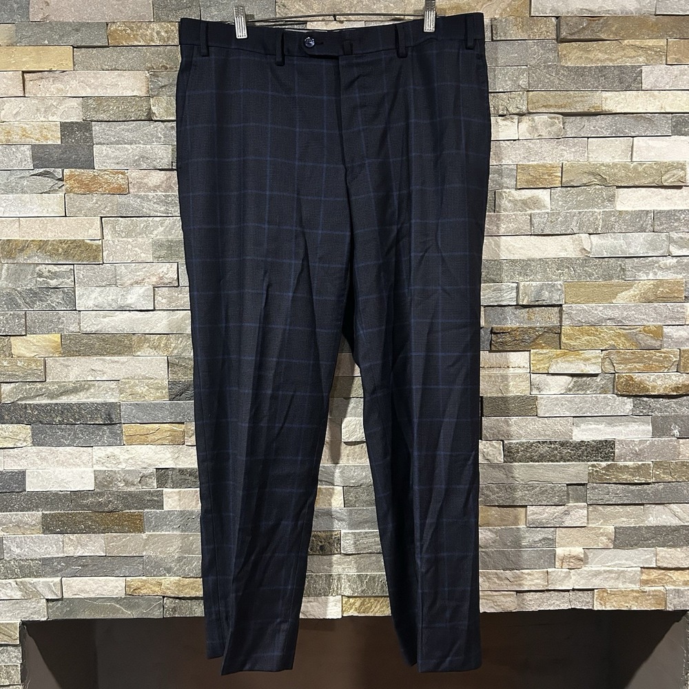 Sartoria Castangia Men's Plaid Wool Dress Pants Trousers Size 56 38 By 28